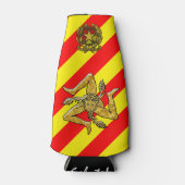 Siciliaanse Trinacria rode gele streep Flesjeskoeler (Voorkant)