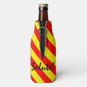 Siciliaanse Trinacria rode gele streep Flesjeskoeler (Fles Achterkant)