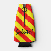 Siciliaanse Trinacria rode gele streep Flesjeskoeler (Achterkant)