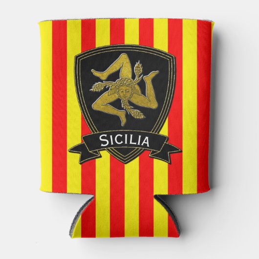 Siciliaanse Trinacria Streep Blikjeskoeler (Voorkant)