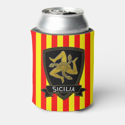 Siciliaanse Trinacria Streep Blikjeskoeler (Blikje Achterkant)