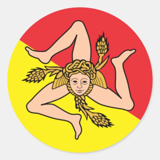 Siciliaanse Triskelion ronde auto Stickers - Sicil (Voorkant)