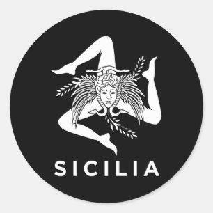 Siciliaanse trots Sicilia Siciliaanse vlag Trinacr Ronde Sticker