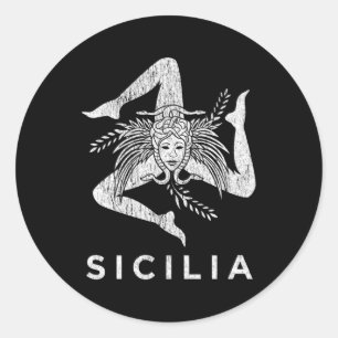 Siciliaanse trots Sicilia Siciliaanse vlag Trinacr Ronde Sticker