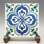 Siciliaanse tuin Waterverf blauw groen Tegeltje<br><div class="desc">De Sicilian Garden Ceramic Print Tegel brengt de levendigheid van Italiaans keramiek naar uw huis met zijn uitgebreide en kleurrijke ontwerp. Een weelderige vertoning van bloemen en gebladerte straalt van het centrale motief, met gewaagde blauwtjes, groenen en hints van geel creëren een boeiend patroon. Deze tegel print is een fotografische...</div>