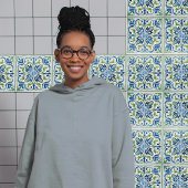 Siciliaanse tuin Waterverf blauw groen Tegeltje