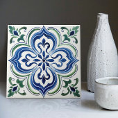 Siciliaanse tuin Waterverf blauw groen Tegeltje