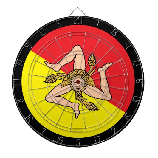Siciliaanse vlag Dartboard & Sicilië/spelraad Dartbord (Voorkant)