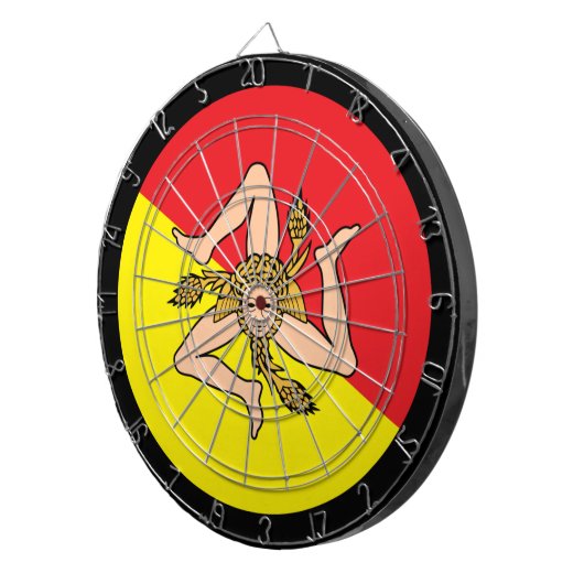 Siciliaanse vlag Dartboard & Sicilië/spelraad Dartbord (Voorkant Rechts)