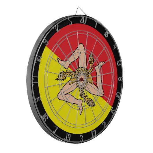 Siciliaanse vlag Dartboard & Sicilië/spelraad Dartbord (Voorkant Links)