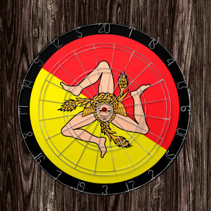 Siciliaanse vlag Dartboard & Sicilië/spelraad Dartbord