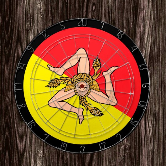 Siciliaanse vlag Dartboard & Sicilië/spelraad Dartbord