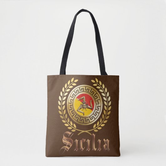 Siciliaanse vlag en Emblem Gift Canvas tas (Voorkant)