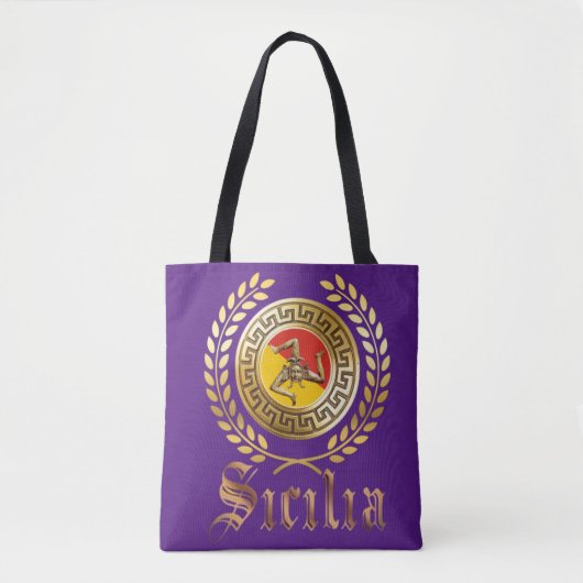 Siciliaanse vlag en Emblem Gift Canvas tas (Voorkant)
