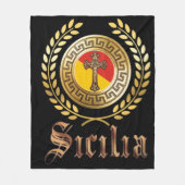 Siciliaanse vlag en kruisbeeld fleece deken (Voorkant)