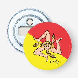 Siciliaanse vlag- en Siciliaanse partij/drink spor Button Flesopener