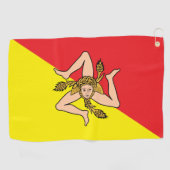 Siciliaanse vlag en Sicilië golfvakantie/sport Golfhanddoek (Horizontaal)