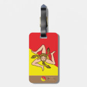 Siciliaanse vlag en Sicilië, monogrammen Bagagelabel (Achterkant verticaal)