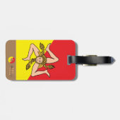 Siciliaanse vlag en Sicilië, monogrammen Bagagelabel (Achterkant horizontaal)