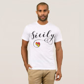 Siciliaanse vlag Heart, ik hou van Sicilië T-shirt (Voorkant volledig)