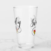 Siciliaanse vlag Heart, Sicilië Glas (Links)