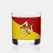 Siciliaanse vlag (Italiaanse regio) Whisky Glas (Achterkant)