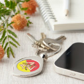 Siciliaanse vlag met draaibare sleutelhanger van t (Zijkant)