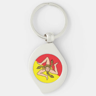 Siciliaanse vlag met draaibare sleutelhanger van t