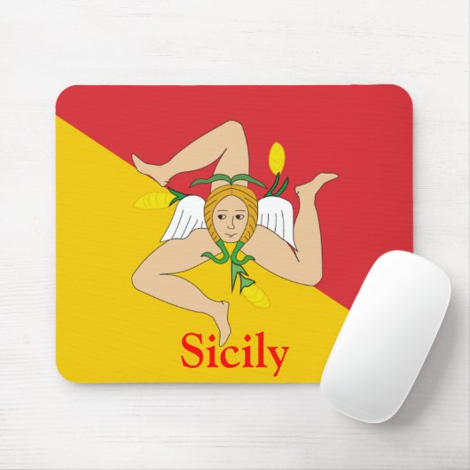 Siciliaanse vlag Mousepad Muismat (Met muis)
