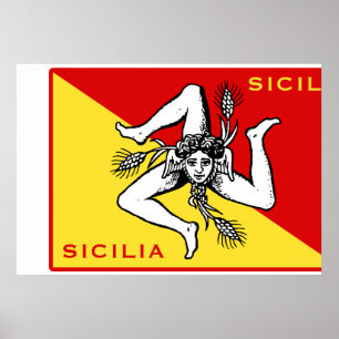 Siciliaanse vlag poster