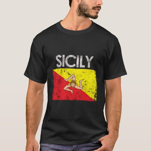Siciliaanse Vlag Pride T-shirt (Voorkant)