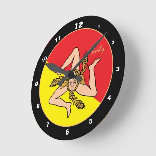 Siciliaanse vlag, Siciliaanse trendy mode/ontwerpk Ronde Klok (Hoek)
