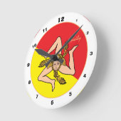 Siciliaanse vlag, Siciliaanse trendy mode/ontwerpk Ronde Klok (Hoek)