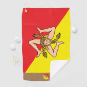 Siciliaanse vlag & Sicilië monogrammen / golfhandd Golfhanddoek (Insitu)