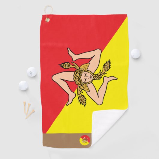 Siciliaanse vlag & Sicilië monogrammen / golfhandd Golfhanddoek (Insitu)