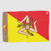 Siciliaanse vlag & Sicilië monogrammen / golfhandd Golfhanddoek (Horizontaal)