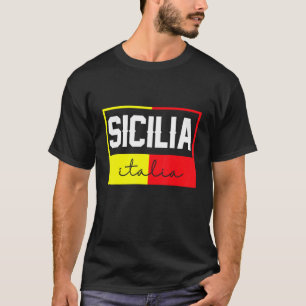 Siciliaanse vlag Sicilië Palermo Italië 24 T-shirt