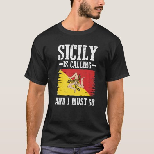 Siciliaanse vlag Sicilië T-shirt (Voorkant)
