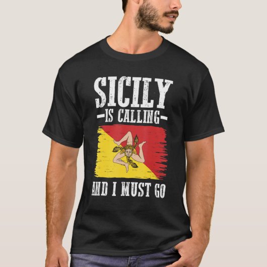 Siciliaanse vlag Sicilië T-shirt (Voorkant)