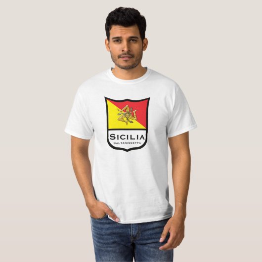 Siciliaanse vlag Trinacria Gold personaliseren T-shirt (Voorkant volledig)