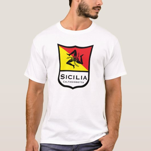 Siciliaanse vlag Trinacria personaliseert T-Shirt (Voorkant)