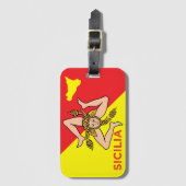 Siciliaanse vlag van Sicilië Trinacria Bagagelabel (Voorkant (verticaal))