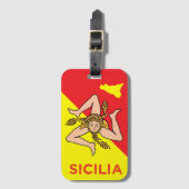 Siciliaanse vlag van Sicilië Trinacria Bagagelabel (Voorkant (verticaal))