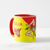 Siciliaanse vlag van Sicilië Trinacria Mok (Voorkant links)