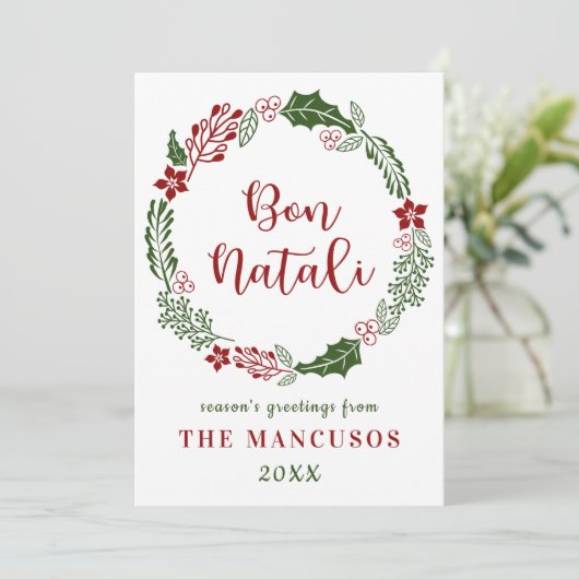 Siciliaanse vrolijke kerstdagen, op maat gemaakt feestdagenkaart (Staand voorkant)