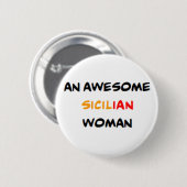 Siciliaanse vrouw, geweldig ronde button 5,7 cm (Voorkant /achterkant)