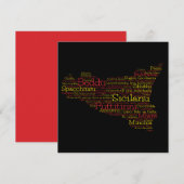Siciliaanse Word Art Map (Voorkant / Achterkant)