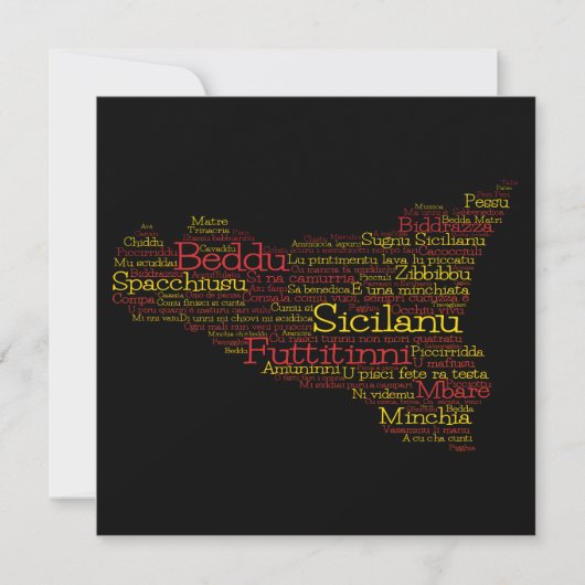 Siciliaanse Word Art Map (Voorkant)