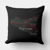 Siciliaanse Word Art Map Kussen (Voorkant)