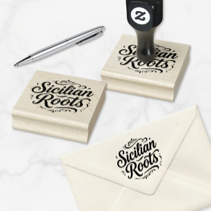 Siciliaanse wortels - Italiaans erfgoeddesign Rubberstempel